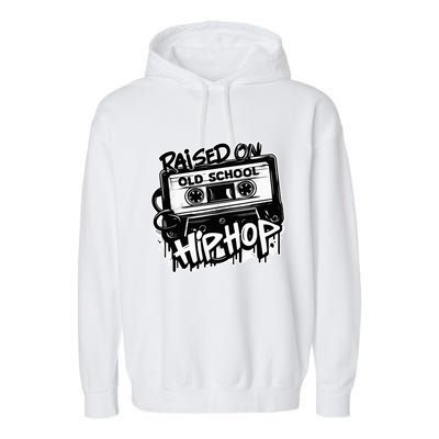 Raised On Old School Hip Hop Anniversary Cassette Graffiti Garment-Dyed Fleece Hoodie