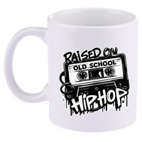 Raised On Old School Hip Hop Anniversary Cassette Graffiti 11oz C Handle Ceramic Mug