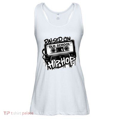 Raised On Old School Hip Hop Anniversary Cassette Graffiti Ladies Essential Flowy Tank