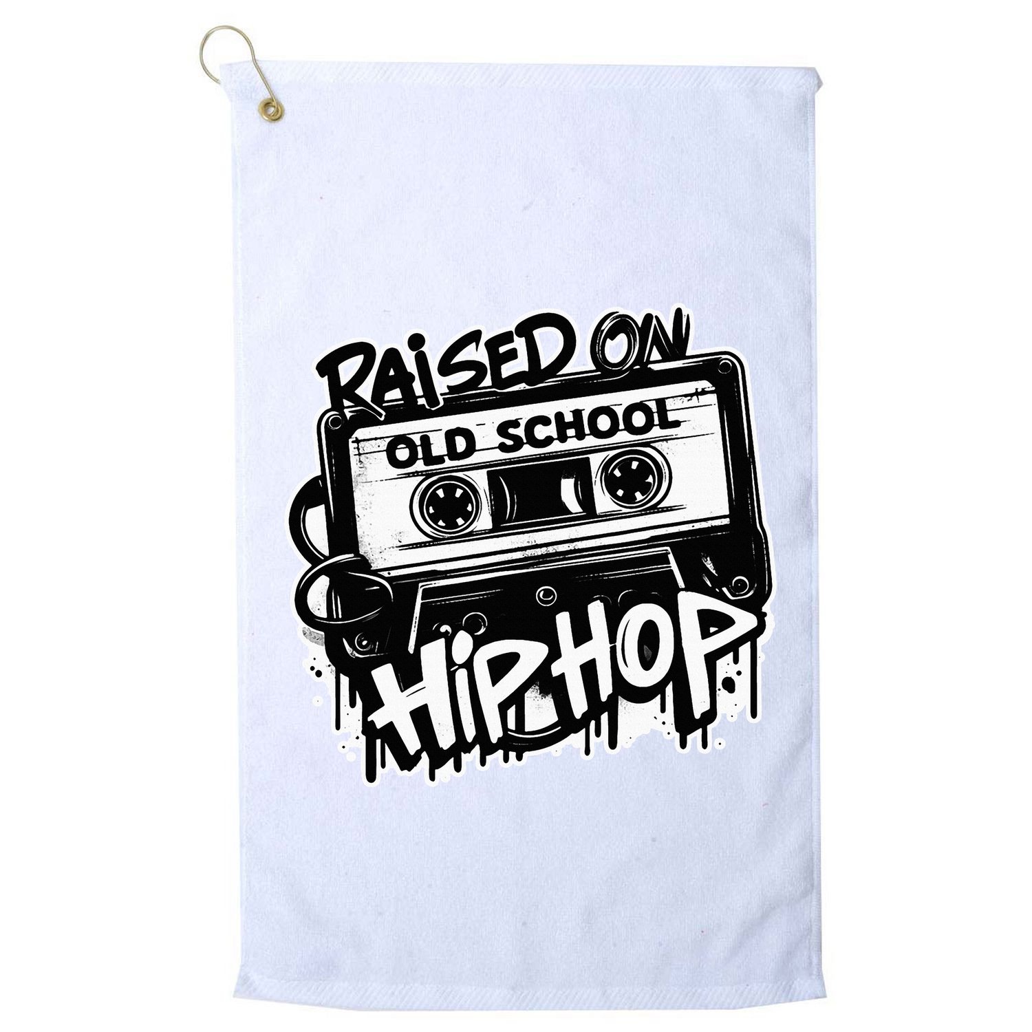 Raised On Old School Hip Hop Anniversary Cassette Graffiti Golf Towel