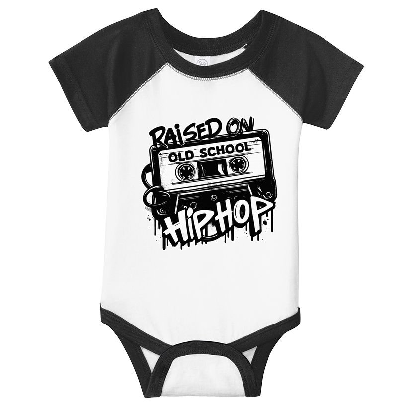 Raised On Old School Hip Hop Anniversary Cassette Graffiti Infant Baby Jersey Bodysuit