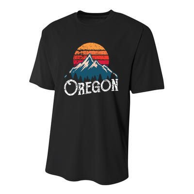 Retro Oregon Or Mountains Outdoor Wildness Youth Performance Sprint T-Shirt