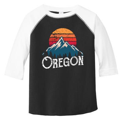 Retro Oregon Or Mountains Outdoor Wildness Toddler Fine Jersey T-Shirt