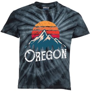 Retro Oregon Or Mountains Outdoor Wildness Kids Tie-Dye T-Shirt