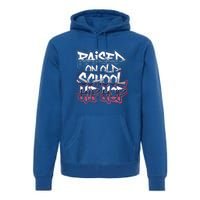 Raised On Old School Hip Hop Cool Gift Cassette Graffiti Rap Gift Premium Hoodie