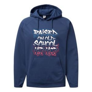 Raised On Old School Hip Hop Cool Gift Cassette Graffiti Rap Gift Performance Fleece Hoodie