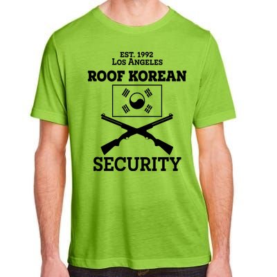 Roof Korean Security Est 1992 Los Angeles Adult ChromaSoft Performance T-Shirt