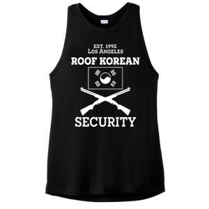 Roof Korean Security Est 1992 Los Angeles Ladies PosiCharge Tri-Blend Wicking Tank