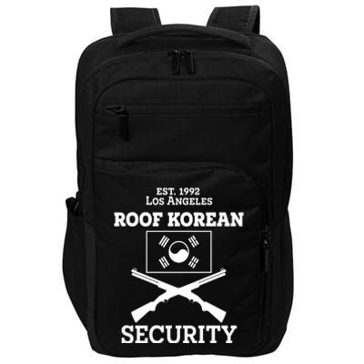 Roof Korean Security Est 1992 Los Angeles Impact Tech Backpack