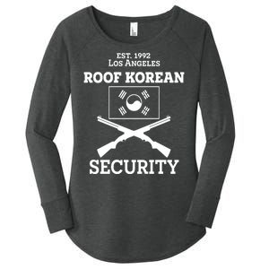 Roof Korean Security Est 1992 Los Angeles Women's Perfect Tri Tunic Long Sleeve Shirt