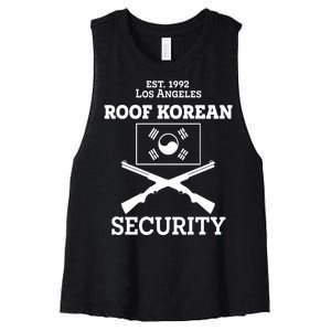 Roof Korean Security Est 1992 Los Angeles Women's Racerback Cropped Tank