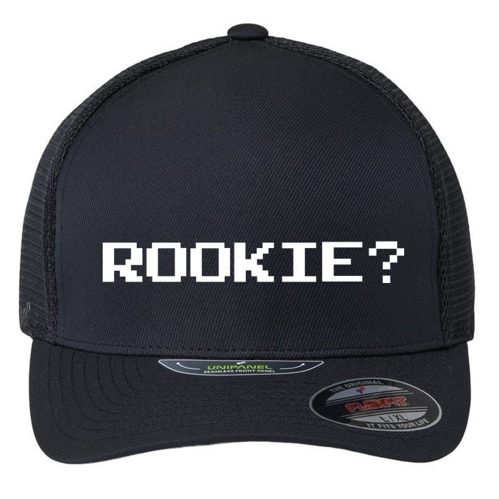 Rookie? Retro Video Game Pixel Basketball Logo Flexfit Unipanel Trucker Cap