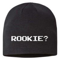 Rookie? Retro Video Game Pixel Basketball Logo Sustainable Beanie