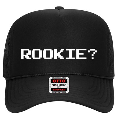 Rookie? Retro Video Game Pixel Basketball Logo Trucker Hat