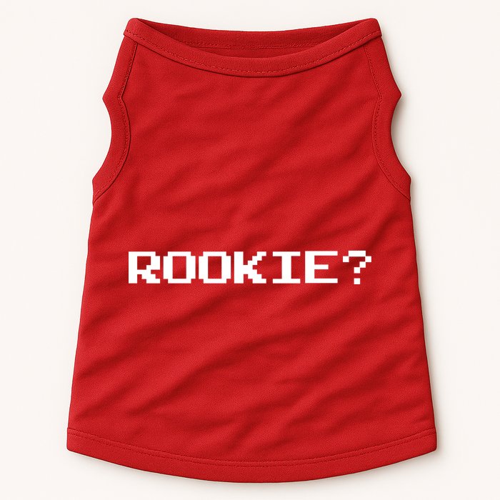 Rookie? Retro Video Game Pixel Basketball Logo Doggie Tank