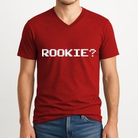Rookie? Retro Video Game Pixel Basketball Logo V-Neck T-Shirt