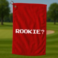 Rookie? Retro Video Game Pixel Basketball Logo Golf Towel