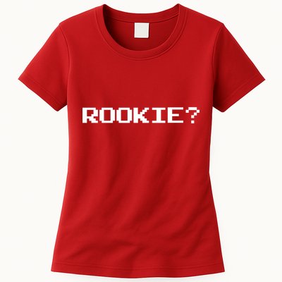 Rookie? Retro Video Game Pixel Basketball Logo Womens T-Shirt