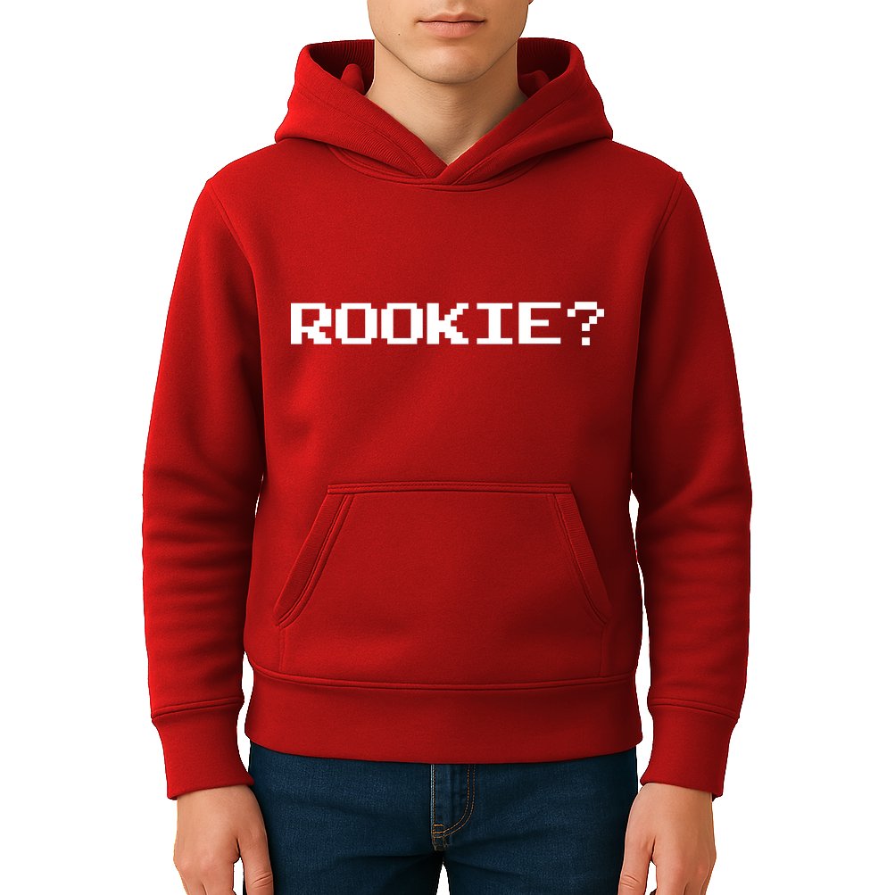 Rookie? Retro Video Game Pixel Basketball Logo Kids Hoodie
