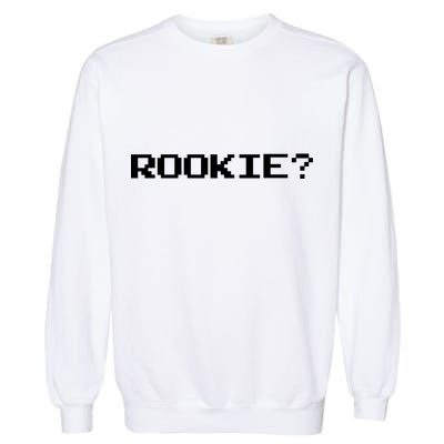 Rookie? Retro Video Game Pixel Basketball Logo Garment-Dyed Sweatshirt