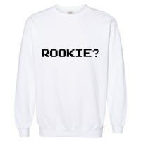 Rookie? Retro Video Game Pixel Basketball Logo Garment-Dyed Sweatshirt