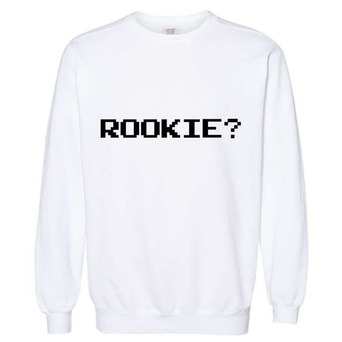 Rookie? Retro Video Game Pixel Basketball Logo Garment-Dyed Sweatshirt