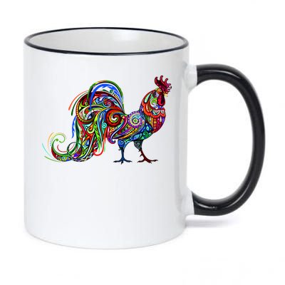 Rooster Trippy Cockerel Cock 11oz Black Color Changing Mug