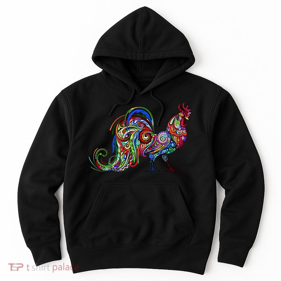 Rooster Trippy Cockerel Cock Hoodie