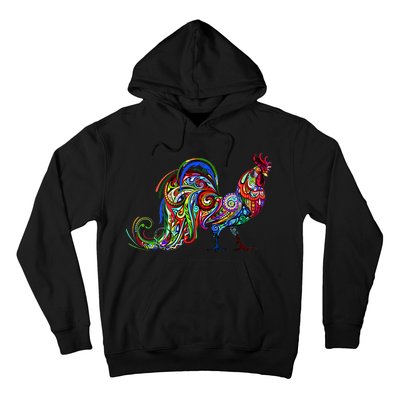 Rooster Trippy Cockerel Cock Hoodie