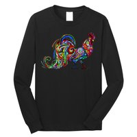 Rooster Trippy Cockerel Cock Long Sleeve Shirt