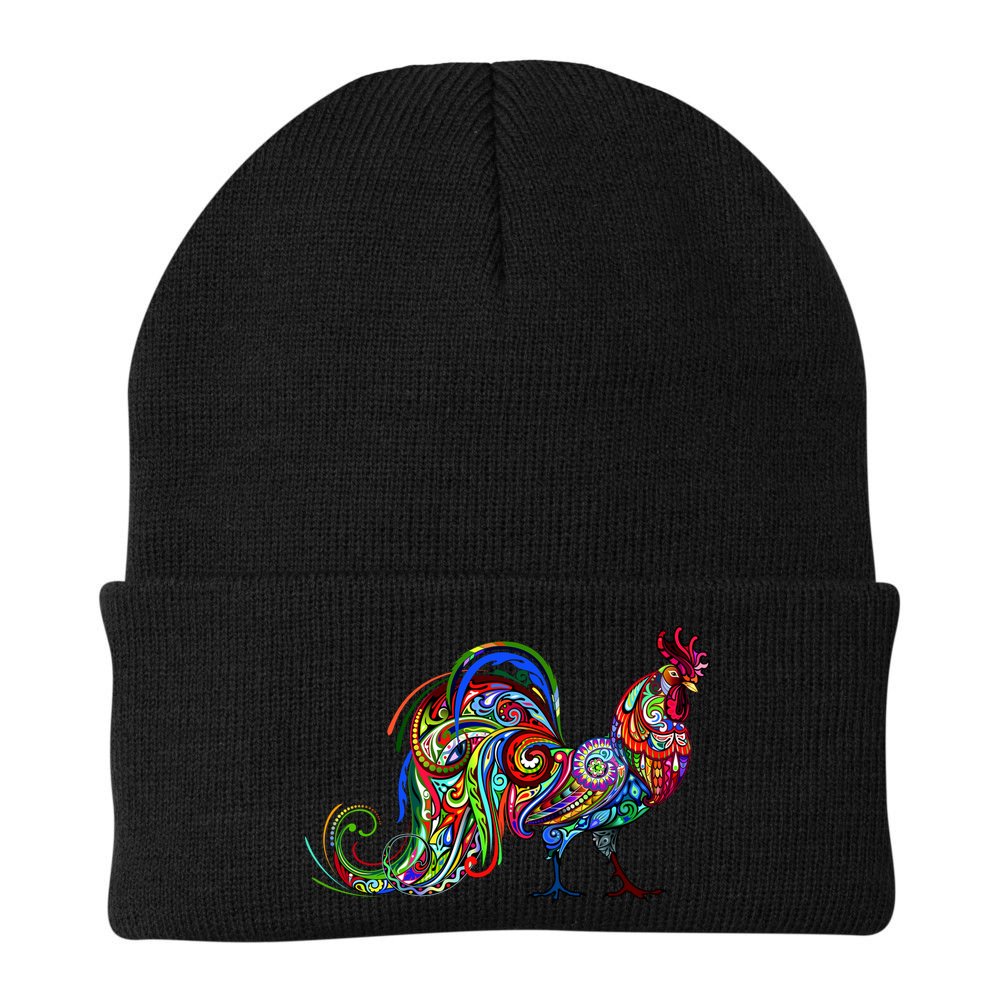 Rooster Trippy Cockerel Cock Beanie