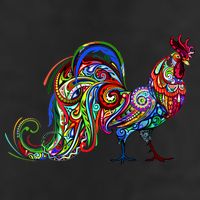 Rooster Trippy Cockerel Cock Beanie