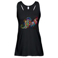 Rooster Trippy Cockerel Cock Ladies Essential Flowy Tank