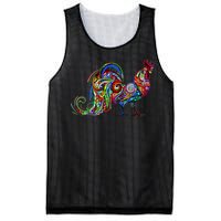 Rooster Trippy Cockerel Cock Mesh Reversible Basketball Jersey Tank