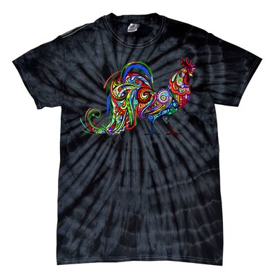 Rooster Trippy Cockerel Cock Tie-Dye T-Shirt