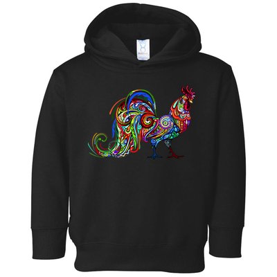 Rooster Trippy Cockerel Cock Toddler Hoodie