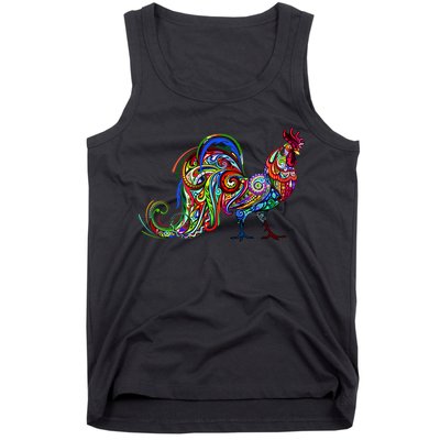 Rooster Trippy Cockerel Cock Tank Top