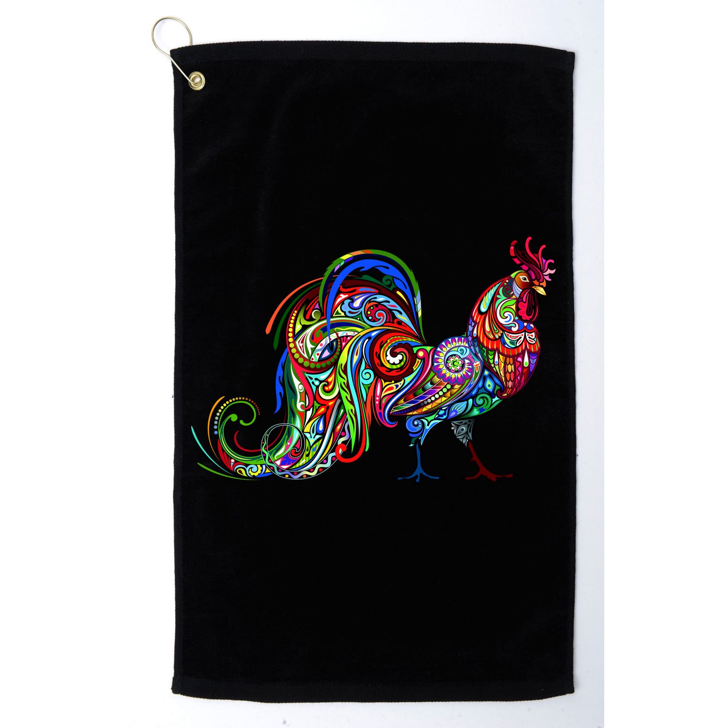 Rooster Trippy Cockerel Cock Golf Towel