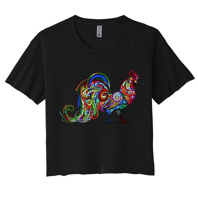 Rooster Trippy Cockerel Cock Crop Top