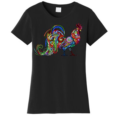 Rooster Trippy Cockerel Cock Women's T-Shirt