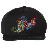 Rooster Trippy Cockerel Cock Wool Snapback Cap