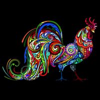 Rooster Trippy Cockerel Cock Wool Snapback Cap