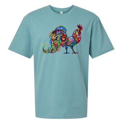 Rooster Trippy Cockerel Cock Sueded Cloud Jersey T-Shirt