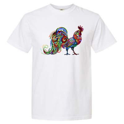 Rooster Trippy Cockerel Cock Garment-Dyed Heavyweight T-Shirt