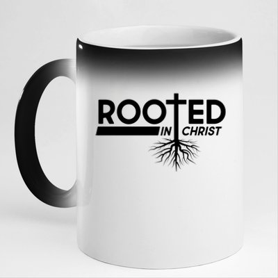 Rooted In Christ Tree Roots 11oz Black Color Changing Mug