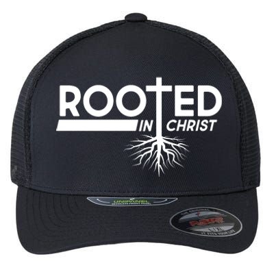 Rooted In Christ Tree Roots Flexfit Unipanel Trucker Cap