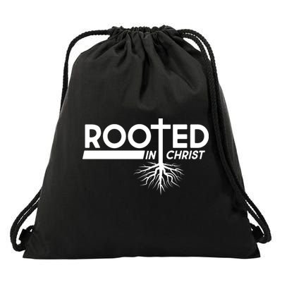 Rooted In Christ Tree Roots Drawstring Bag