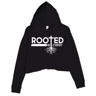 Rooted In Christ Tree Roots Crop Fleece Hoodie