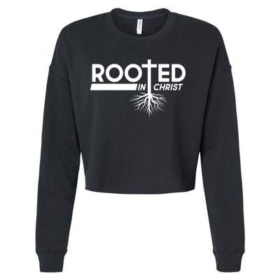 Rooted In Christ Tree Roots Cropped Pullover Crew