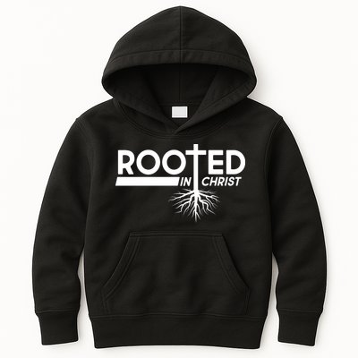 Rooted In Christ Tree Roots Kids Hoodie
